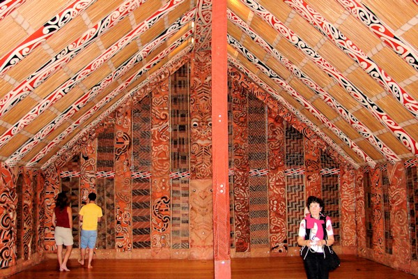Interior of Maori Meeting House