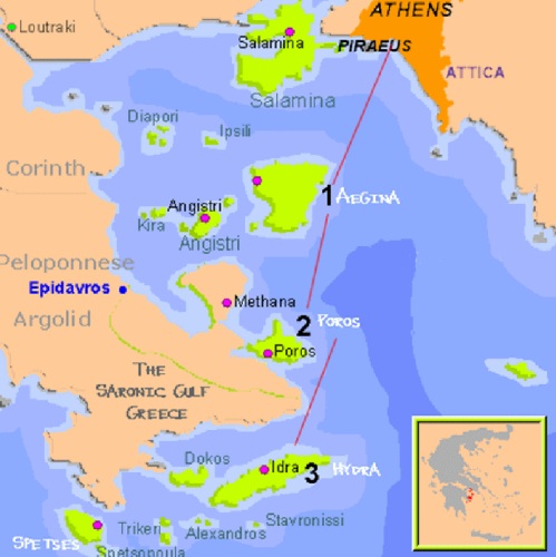 Map of Saronic Gulf