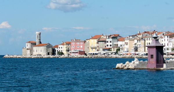 Piran harbor and lighthouse